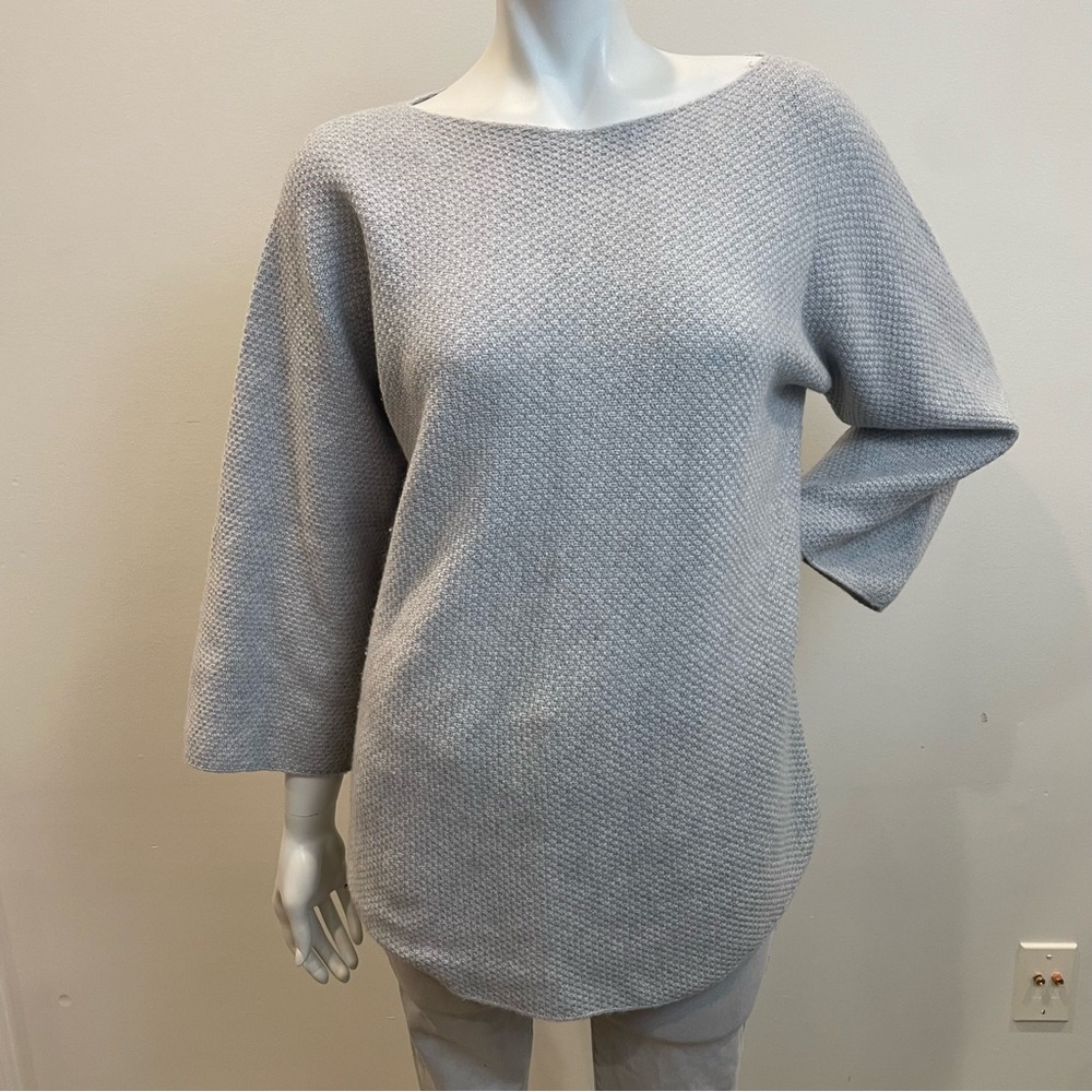 HAWICO Scotland 100% Cashmere Gray Boatneck Oversized Sweater